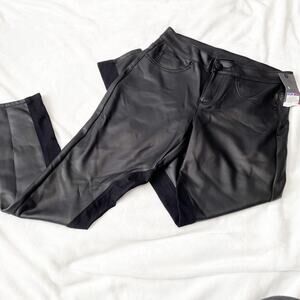 Mossimo Supply Co black faux leather skinny pants size 8 NWT new